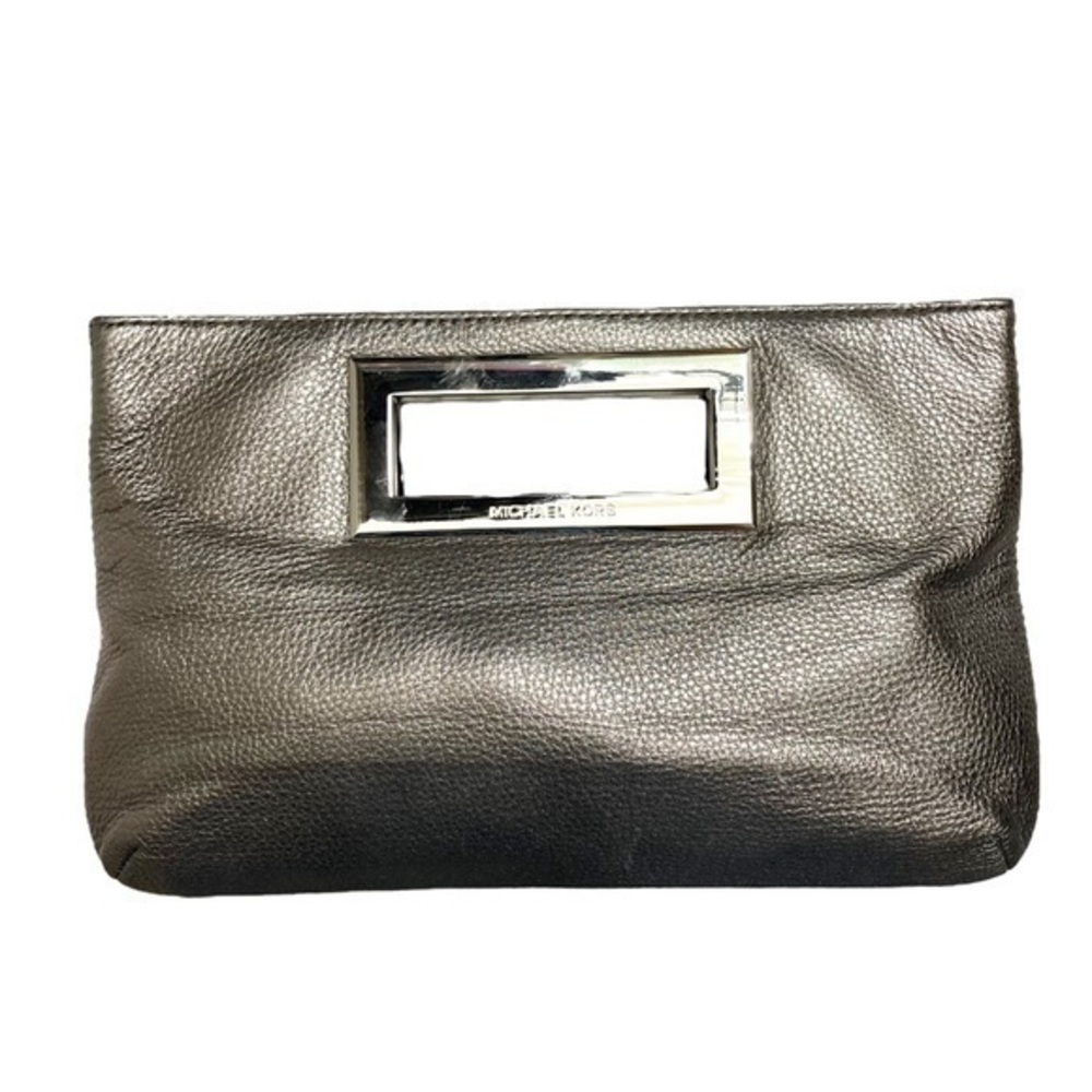 Michael Kors silver leather evening clutch bags